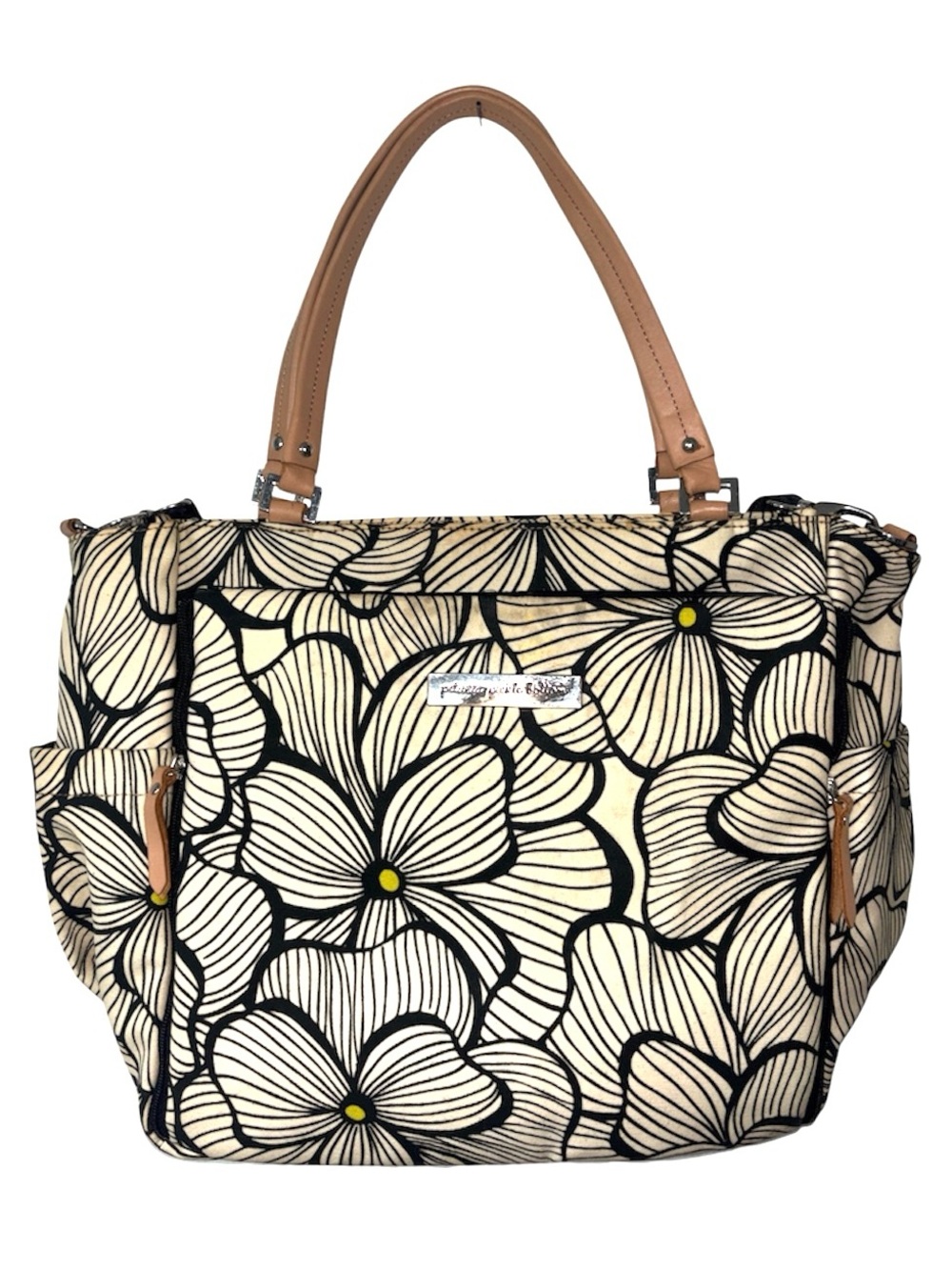 Petunia Pickle Bottom Cream Black Floral Diaper Bag Large Baby
